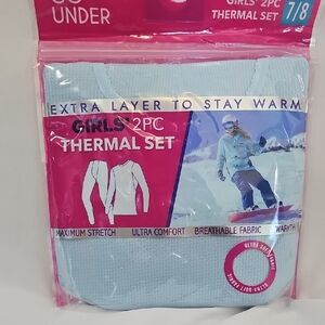 Girls 2-Piece Thermal Set in Light Blue